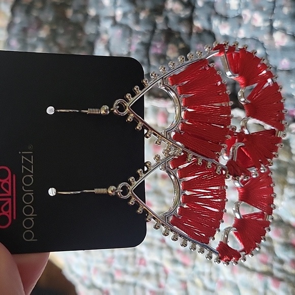 Samba Scene - Red Boho Earrings Paparazzi Accessories - Picture 1 of 6